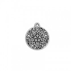 Colgante de Metal Zamak Dibujo Redondo Flor 21mm