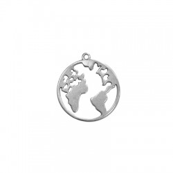 Zamak Pendant Round World Globe 28mm