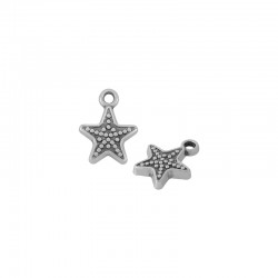 Colgante de Metal Zamak Estrella de Mar 12mm