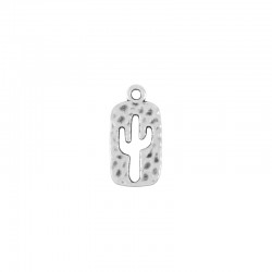 Pendentif en Zamak Cactus Rectangulaire 12 x 20 mm