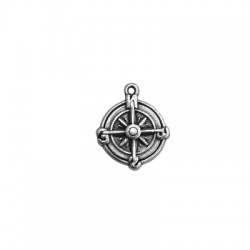 Zamak Charm Round Compass 18mm