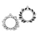 Colgante de Metal Zamak Corona y Hojas con 2 Anillos 31x27mm