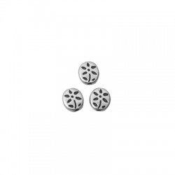 Pasadores de Metal Zamak Ovales Flor 7x8mm (Ø1.4mm)