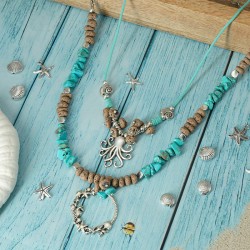 Pendentif rond en Zamak sur le Thème de la mer 33 mm