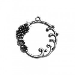 Colgante de Metal Zamak Redondo Olas y Concha 37mm