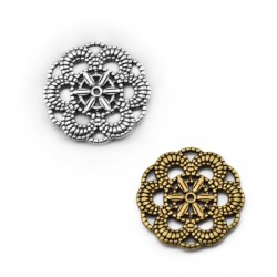Colgante de Metal Zamak Redondo Flor 26mm