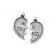 Colgante de Metal Zamak Corazón Roto ''Best Friends'' 26x22mm