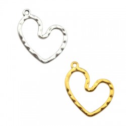 Zamak Pendant Heart Irregular 25x21mm