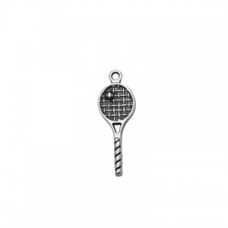 Breloque en Zamak en Forme de Raquette de Tennis 10 x 25 mm