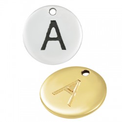 Zamak Charm Round Letter "A" 12mm