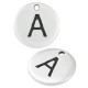 Colgante de Metal Zamak Redondo Letra "A" 12mm
