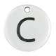 Zamak Charm Round Letter "C" 12mm