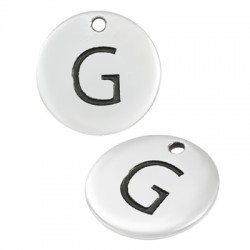 Ciondolo in Metallo Zama Rotondo Lettera "G" 12mm