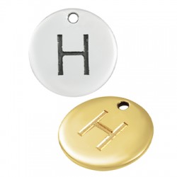 Charm rond en Zamak Lettre « H » 12 mm