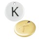 Colgante de Metal Zamak Redondo Letra "K" 12mm