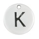 Colgante de Metal Zamak Redondo Letra "K" 12mm