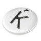 Ciondolo in Metallo Zama Rotondo Lettera "K" 12mm