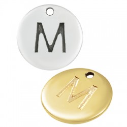 Charm rond en Zamak Lettre « M » 12 mm