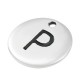 Colgante de Metal Zamak Redondo Letra "P" 12mm