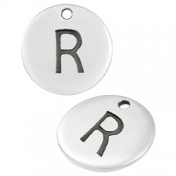 Charm rond en Zamak Lettre « R » 12 mm
