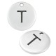 Colgante de Metal Zamak Redondo Letra "T" 12mm