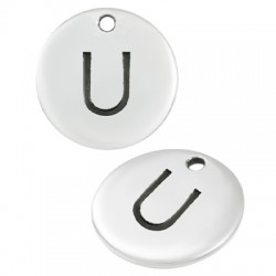 Charm rond en Zamak Lettre « U » 12 mm
