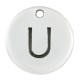 Colgante de Metal Zamak Redondo Letra "U" 12mm