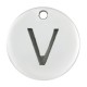Colgante de Metal Zamak Redondo Letra "V" 12mm