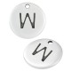 Charm rond en Zamak Lettre « W » 12 mm