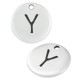 Colgante de Metal Zamak Redondo Letra "Y" 12mm