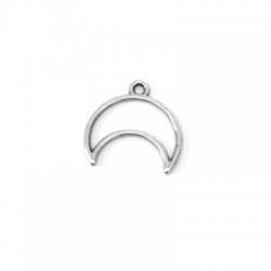 Breloque en Zamak en Forme de Demi-Lune et Corne 20 x 16 mm