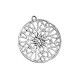 Pendentif rond en Zamak avec Fleurs 39 mm