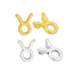 Breloque en Zamak Signe du Zodiaque Taureau 12 x 15 mm Ø 1.8 mm