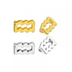 Zamak Charm Zodiac Aquarius 10x14mm Ø1.8mm