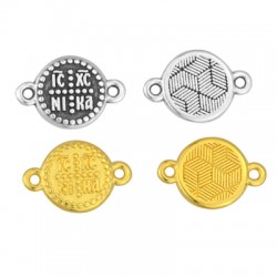 Conector de Metal Zamak Redondo "ICXC NIKA" 13mm