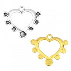 Ciondolo in Metallo Zama Cuore 33x29mm con Base SS20 + SS10