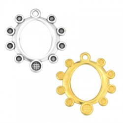 Pendentif Ovale en Zamak avec Montures SS10 et SS20 33 x 35 mm (Émaillé)