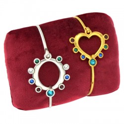 Pendentif Ovale en Zamak avec Montures SS10 et SS20 33 x 35 mm (Émaillé)