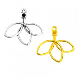 Pendentif Fleur en Zamak avec Sertissage 28 x 24 mm