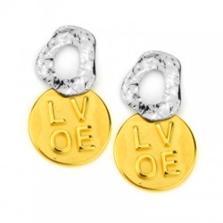 Μεταλλικό Ζάμακ Χυτό Μοτίφ Στρογγυλό "LOVE" 20mm Ø1.8mm