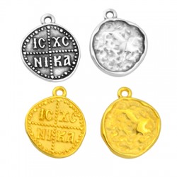 Charm rond en Zamak « ICXC NIKA » 20 mm