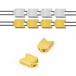 Perle en Zamak Double Flèche 8 x 12 mm Ø 1.2 mm