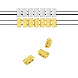 Zamak Bead Twin Rectangular 8x4mm Ø1.2mm