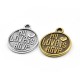 Ciondolo in Metallo Zama Rotondo con Cuore "My LOVE is Alive" 20mm