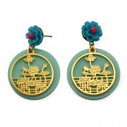 Pendentif fleurs en Métal/Zamak 25mm