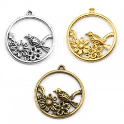 Pendentif fleurs en Métal/Zamak 23mm