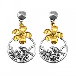 Pendentif fleurs en Métal/Zamak 23mm