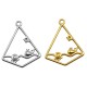 Colgante de Metal Zamak Rombo con Animales Marinos 26x30mm