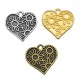 Colgante de Metal Zamak Corazón con Flores 19x18mm