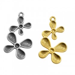 Colgante de Metal Zamak Flores 20x32mm